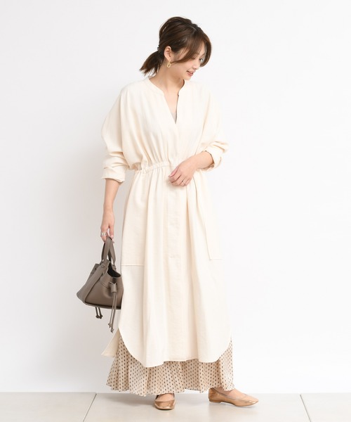 DouDou（ドゥドゥ）の「ダイヤドットマジョリカプリーツスカート（スカート・レディース・ベージュ/グリーン・FREE）」の8枚目の写真