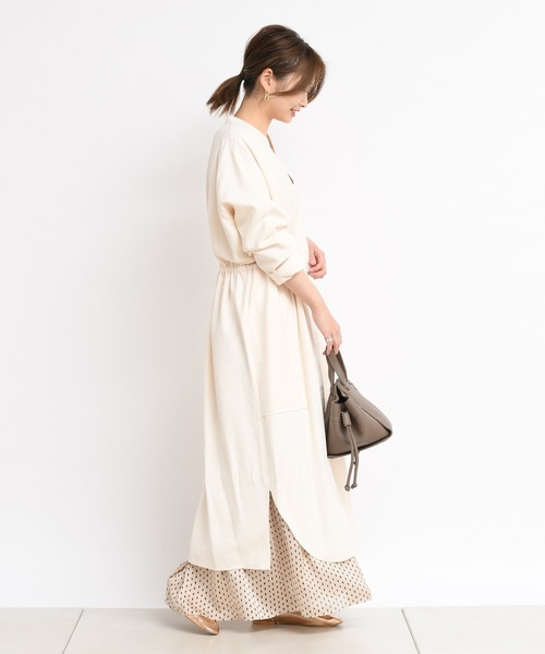 DouDou（ドゥドゥ）の「ダイヤドットマジョリカプリーツスカート（スカート・レディース・ベージュ/グリーン・FREE）」の7枚目の写真