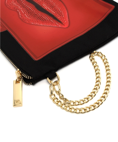 ROSE BUD（ローズバッド）の「(THURSDAY FRIDAY)#102-213 LIPS AWAY MINI POUCH（クラッチバッグ・レディース・ナチュラル/ブラック・ONE SIZE）」の7枚目の写真