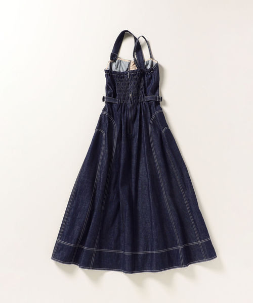 CASA FLINE(カーサフライン)の「CASA FLINE:フロントホックデニムワンピース◇(ワンピース・レディース・ブルー・ONE SIZE)」の2枚目の写真