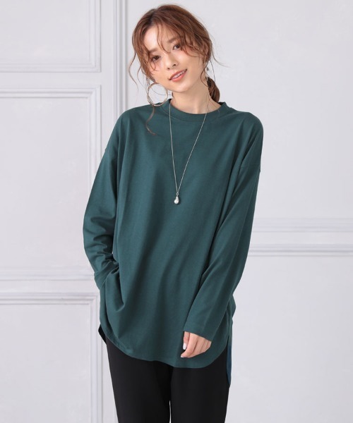 DONOBAN（ドノバン）の「オーガニックコットンシンプルロンTee（Tシャツ/カットソー・レディース・ホワイト/ブラック/グレー/ベージュ/カーキ/ブルーグリーン/ワイン/アクア/モカ/セージグリーン/グレイッシュベージュ/グレー系その他・M/L）」の10枚目の写真