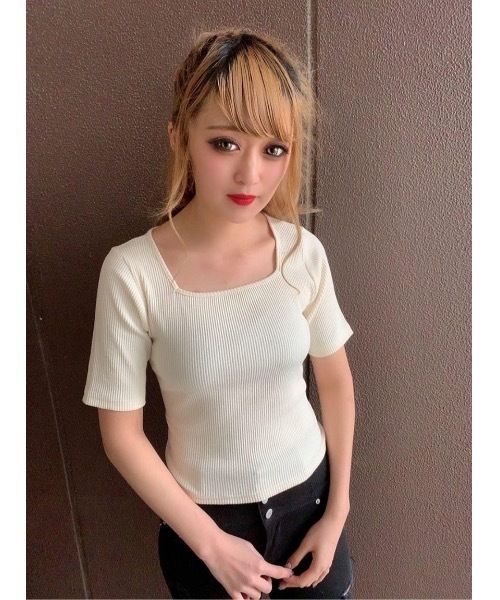 one way（ワンウェイ）の「5分袖バックリボン（Tシャツ/カットソー・レディース・ブラック/ベージュ/ライトブルー/ホワイト・FREE）」の10枚目の写真