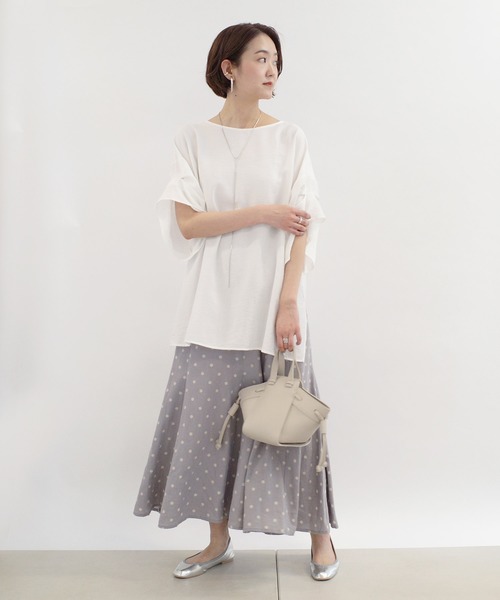 DouDou（ドゥドゥ）の「2WAY袖タックブラウス（シャツ/ブラウス・レディース・ブラック/ブラウン/オフホワイト・FREE）」の22枚目の写真