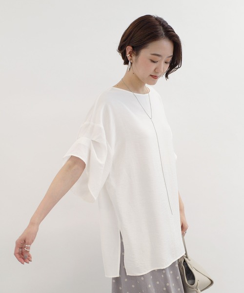 DouDou（ドゥドゥ）の「2WAY袖タックブラウス（シャツ/ブラウス・レディース・ブラック/ブラウン/オフホワイト・FREE）」の14枚目の写真