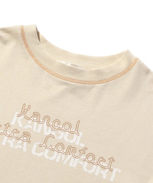 KANGOL EXTRA COMFORT（カンゴールエクストラコンフォート）の「【KANGOL EXTRA COMFORT(カンゴール エクストラ コンフォート)】配色ステッチロゴプリントTシャツ（Tシャツ/カットソー・レディース・オレンジ/ブラック/ライトベージュ/ベージュ/オフホワイト・M/L/XXL/LL）」の14枚目の写真