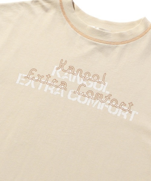 KANGOL EXTRA COMFORT（カンゴールエクストラコンフォート）の「【KANGOL EXTRA COMFORT(カンゴール エクストラ コンフォート)】配色ステッチロゴプリントTシャツ（Tシャツ/カットソー・レディース・オレンジ/ブラック/ライトベージュ/ベージュ/オフホワイト・M/L/XXL/LL）」の15枚目の写真