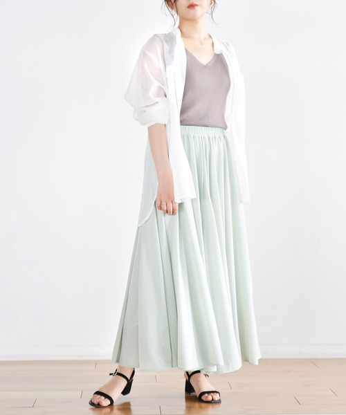 Ambre Neige（アンブルネージュ）の「マチフレアスカート／【WEB/EC限定商品】（スカート・レディース・イエロー/ライトグリーン・FREE）」の6枚目の写真