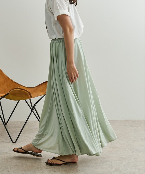 Ambre Neige（アンブルネージュ）の「マチフレアスカート／【WEB/EC限定商品】（スカート・レディース・イエロー/ライトグリーン・FREE）」の14枚目の写真