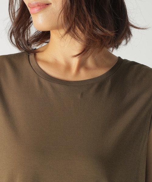 BAYFLOW（ベイフロー）の「シルケットノースリTシャツ（Tシャツ/カットソー・レディース・ブラウン/ブラック/ブルー・SMALL/MEDIUM）」の12枚目の写真