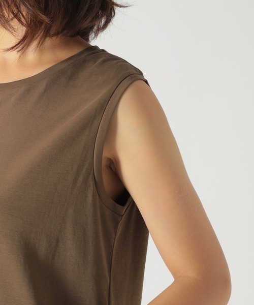 BAYFLOW（ベイフロー）の「シルケットノースリTシャツ（Tシャツ/カットソー・レディース・ブラウン/ブラック/ブルー・SMALL/MEDIUM）」の13枚目の写真