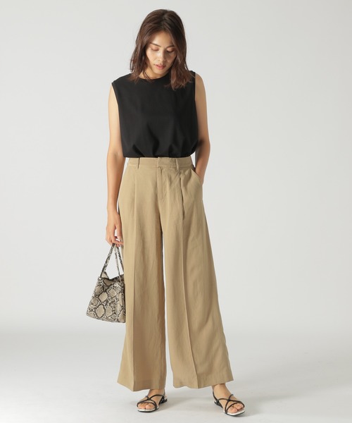 BAYFLOW（ベイフロー）の「シルケットノースリTシャツ（Tシャツ/カットソー・レディース・ブラウン/ブラック/ブルー・SMALL/MEDIUM）」の5枚目の写真