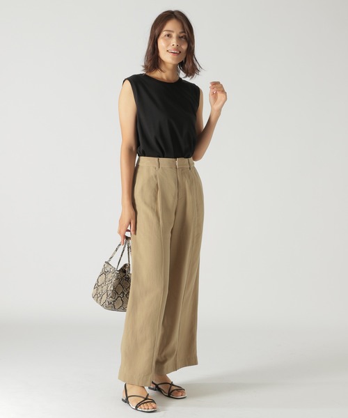 BAYFLOW（ベイフロー）の「シルケットノースリTシャツ（Tシャツ/カットソー・レディース・ブラウン/ブラック/ブルー・SMALL/MEDIUM）」の6枚目の写真