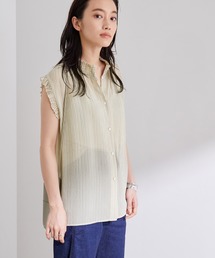 ADAM ET ROPE' | シアサッカーノースリーブブラウス(シャツ/ブラウス)