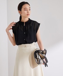 ADAM ET ROPE' | シアサッカーノースリーブブラウス(シャツ/ブラウス)