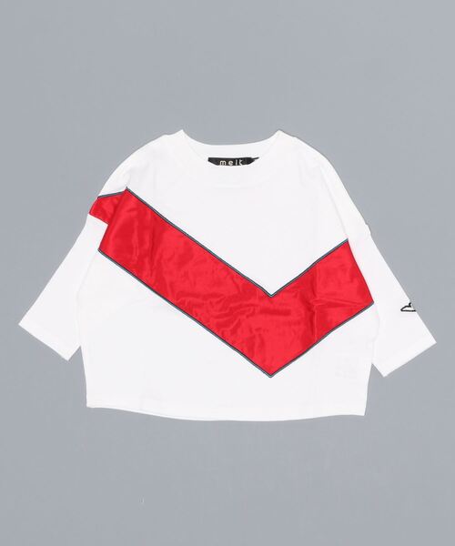 COMECHATTO&CLOSET（カムチャットアンドクロゼット）の「PONY×MELT シェブロン80s長袖Tシャツ（Tシャツ/カットソー・キッズ・パープル/ブラック/ホワイト・90）」の2枚目の写真