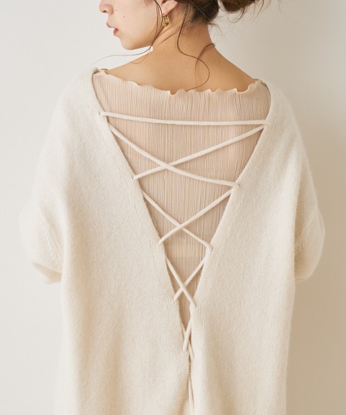 Chico（チコ）の「プリーツメローシアーブラウス(キャミ付き）（シャツ/ブラウス・レディース・ブラウン/ブラック/ピンク/ベージュ/アイボリー・FREE）」の4枚目の写真