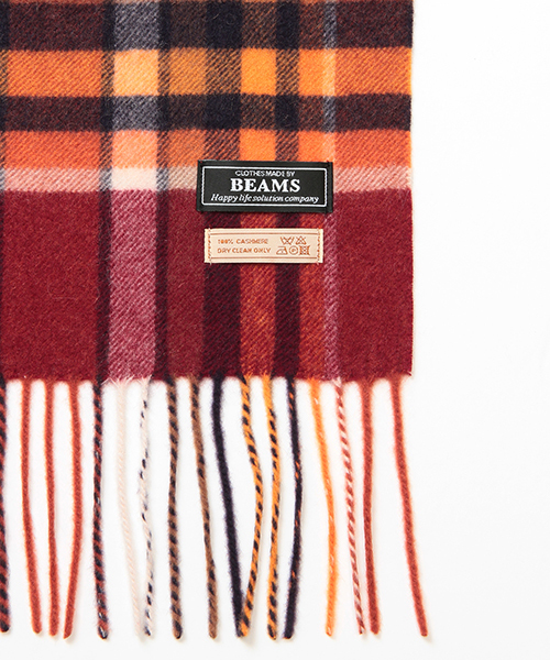 BEAMS（ビームス）の「◎BEAMS / チェック カシミヤ マフラー（マフラー・メンズ・グレー/ネイビー/ワイン・ONE SIZE）」の10枚目の写真
