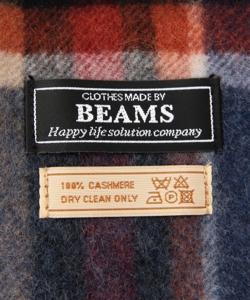 BEAMS（ビームス）の「◎BEAMS / チェック カシミヤ マフラー（マフラー・メンズ・グレー/ネイビー/ワイン・ONE SIZE）」の12枚目の写真
