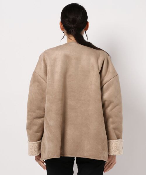 フェイクムートンリバーシブルジャケット（ノーカラージャケット