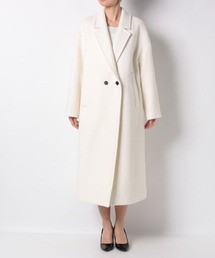 美品　アルアバイル　メルトンチェスターコート　金ボタン　アイボリーホワイト　M allureville（アルアバイル）の「クレーターメルトンカラー