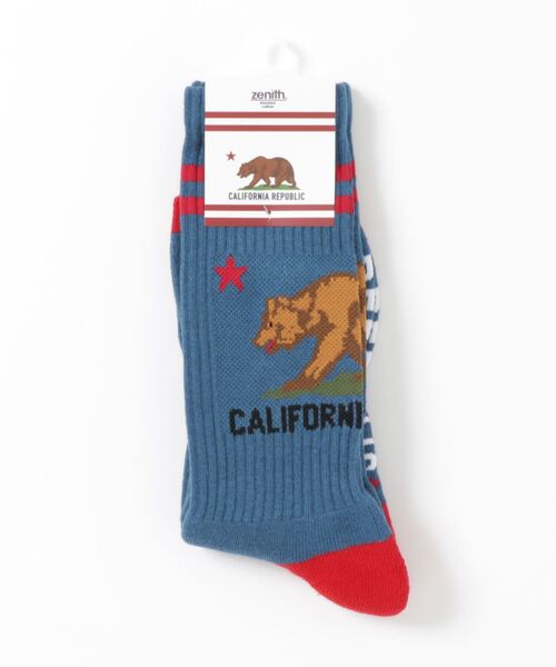 ZENITH(ゼニス)の「ZENITH/CALIFORNIA GRIZZLY SOCKS(ソックス/靴下・メンズ・ホワイト/ブラック/ネイビー/グレー/レッド/イエロー/オレンジ・FREE)」の5枚目の写真