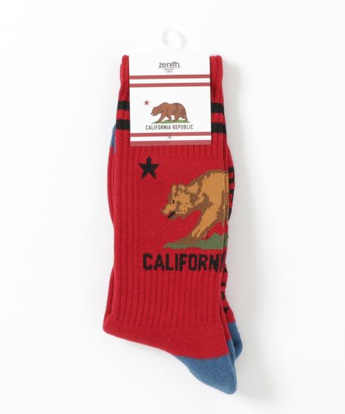 ZENITH(ゼニス)の「ZENITH/CALIFORNIA GRIZZLY SOCKS(ソックス/靴下・メンズ・ホワイト/ブラック/ネイビー/グレー/レッド/イエロー/オレンジ・FREE)」の6枚目の写真