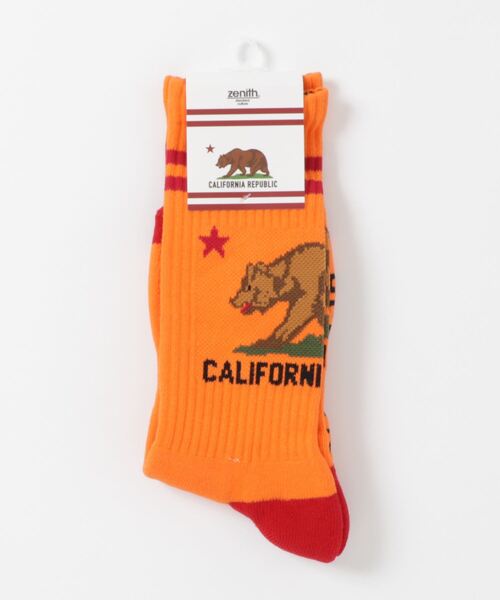ZENITH(ゼニス)の「ZENITH/CALIFORNIA GRIZZLY SOCKS(ソックス/靴下・メンズ・ホワイト/ブラック/ネイビー/グレー/レッド/イエロー/オレンジ・FREE)」の7枚目の写真