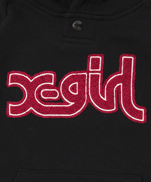 X-girl Stages（エックスガールステージス）の「SWEAT HOODIE DRESS PILE LOGO (4T～7T)/ ワンピース / スウェット（ワンピース・キッズ・ブラック/アッシュ/グリーン/ピンク・4T/6T/7T/5T）」の8枚目の写真