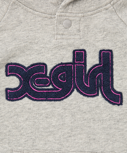 X-girl Stages（エックスガールステージス）の「SWEAT HOODIE DRESS PILE LOGO (4T～7T)/ ワンピース / スウェット（ワンピース・キッズ・ブラック/アッシュ/グリーン/ピンク・4T/6T/7T/5T）」の9枚目の写真