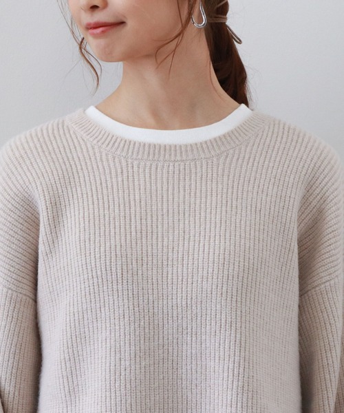 archives(アルシーヴ)の「畦編みチュニックプルオーバー+シワ加工ワンピースSET(ワンピース・レディース・ベージュ/オフホワイト/マスタード・MEDIUM)」の12枚目の写真