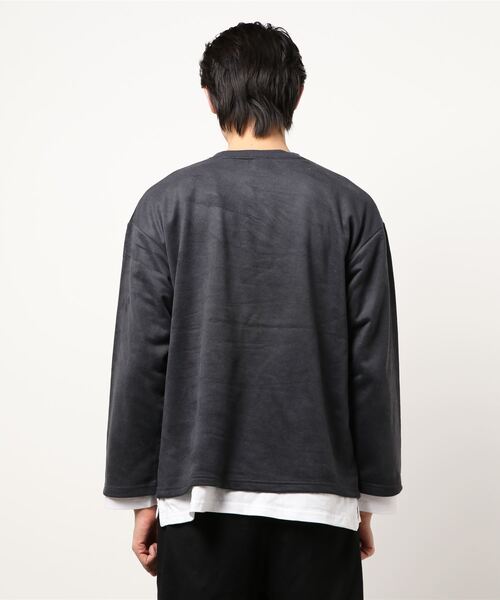 B.I.D.(ビーアイディー)の「《※セット商品》ビッグロングスリーブアンサンブル - スエードタッチプルオーバー&天竺カットソー(Tシャツ/カットソー・メンズ・スミクロ/ベージュ/グレー/サックスブルー・MEDIUM/LARGE)」の6枚目の写真