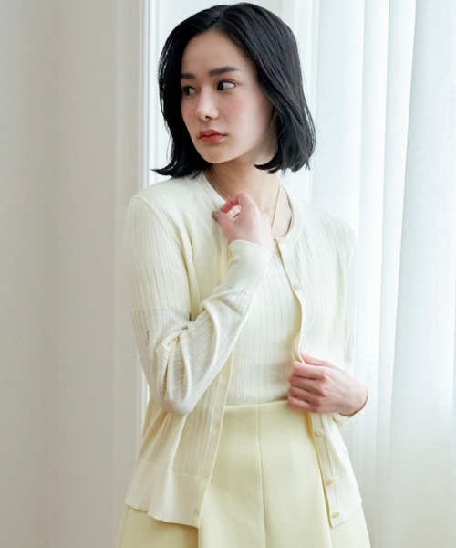ANAYI 2023AW FLUFFY カーディガン カシミヤ混 ホワイト 38 ANAYI 2023AW FLUFFY カーディガン カシミヤ混 ホワイト 38