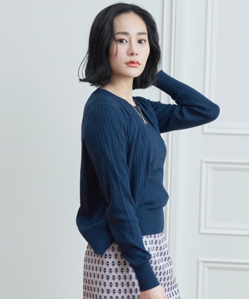 ANAYI（アナイ）の「コットンカシミヤワイドリブ カーディガン