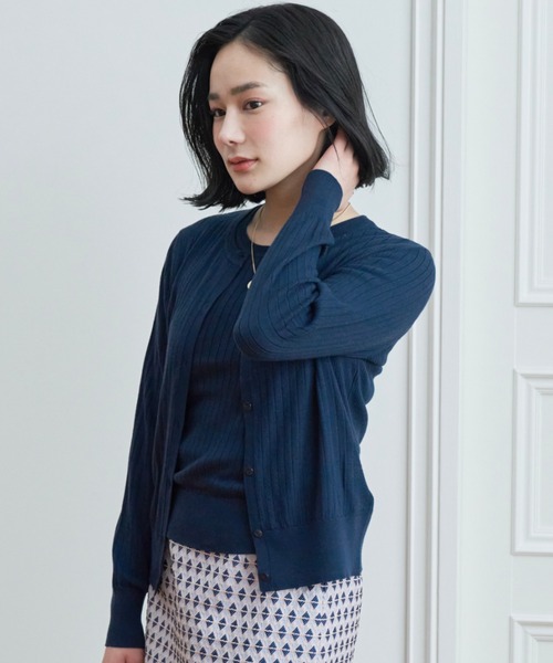 ANAYI（アナイ）の「コットンカシミヤワイドリブ カーディガン