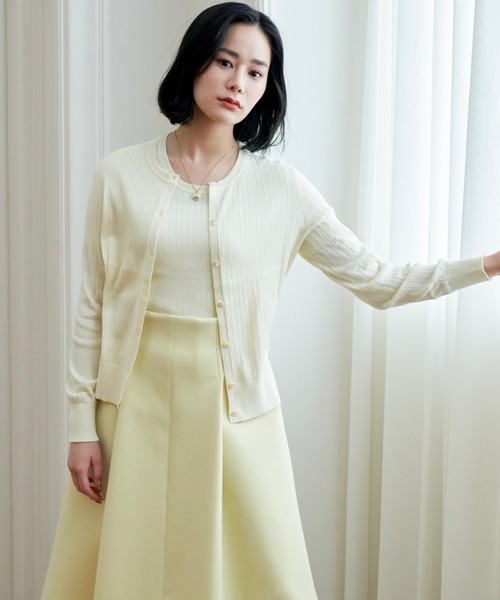 ANAYI（アナイ）の「コットンカシミヤワイドリブ カーディガン