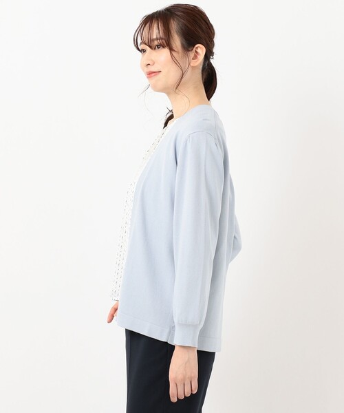 J.PRESS（ジェイプレス）の「【洗える】幾何プリント ツインセット（アンサンブル・レディース・ライトオレンジ系/サックスブルー系/ライトグレー系/ライトグリーン系・LARGE/MEDIUM）」の10枚目の写真