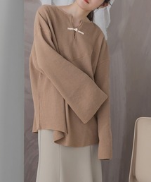 Bab | 【WEB限定】チャイナボタンワッフルプルオーバー(Tシャツ/カットソー)