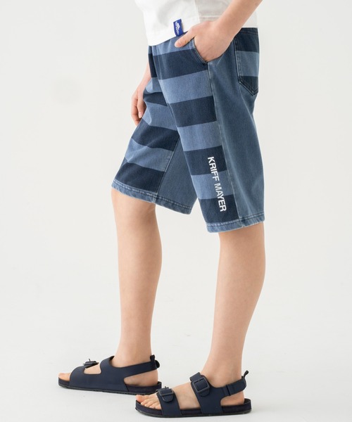 KRIFF MAYER（クリフメイヤー）の「ナミノリカットデニム（デニムパンツ・キッズ・ダークブルー/ネイビー/ライトブルー/サックスブルー・150/120/140/130/170/160）」の2枚目の写真