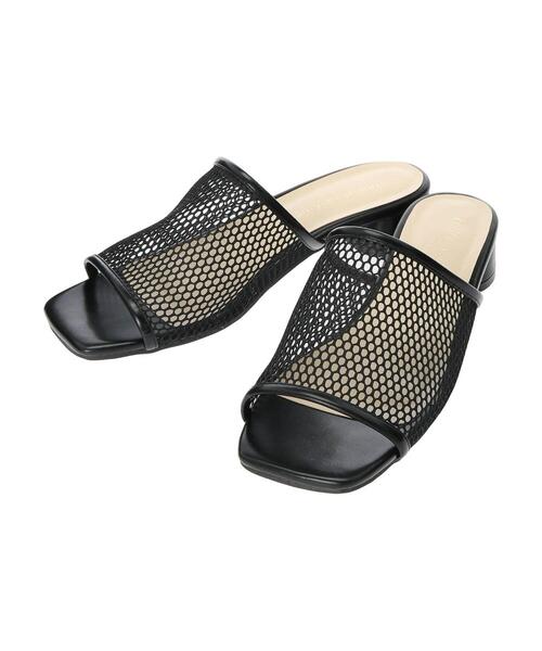 Green Parks(グリーンパークス)の「円柱ヒールメッシュサンダル*(サンダル・レディース・ブラック/ベージュ/カーキ・MEDIUM/LARGE/SMALL)」の14枚目の写真