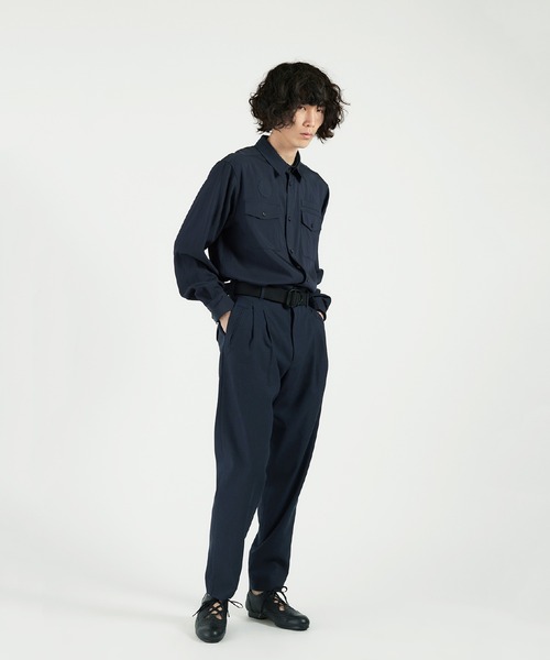 Lui's（ルイス）の「【SILLIS/シリス】HIGH WAIST TAPERED PANTS(リネンテーパードパンツ)（スラックス・メンズ・ベージュ/ネイビー・44/46）」の16枚目の写真