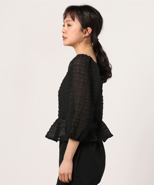 flowriri（フロウリリ）の「flowriri シアーチェックブラウス（シャツ/ブラウス・レディース・アイボリー/ブラック・FREE）」の9枚目の写真