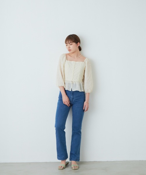 flowriri（フロウリリ）の「flowriri シアーチェックブラウス（シャツ/ブラウス・レディース・アイボリー/ブラック・FREE）」の18枚目の写真