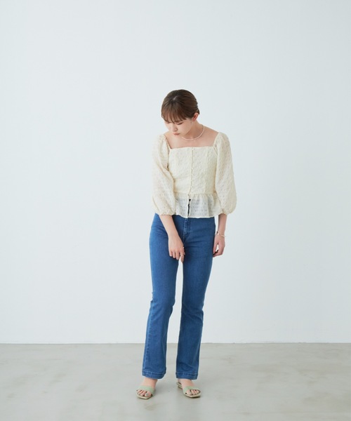 flowriri（フロウリリ）の「flowriri シアーチェックブラウス（シャツ/ブラウス・レディース・アイボリー/ブラック・FREE）」の10枚目の写真