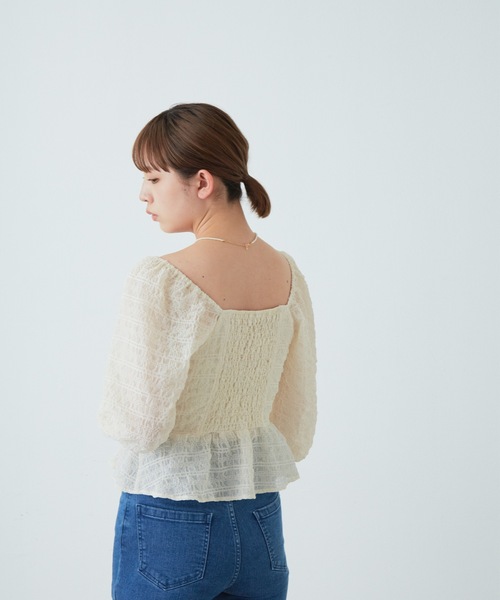 flowriri（フロウリリ）の「flowriri シアーチェックブラウス（シャツ/ブラウス・レディース・アイボリー/ブラック・FREE）」の15枚目の写真