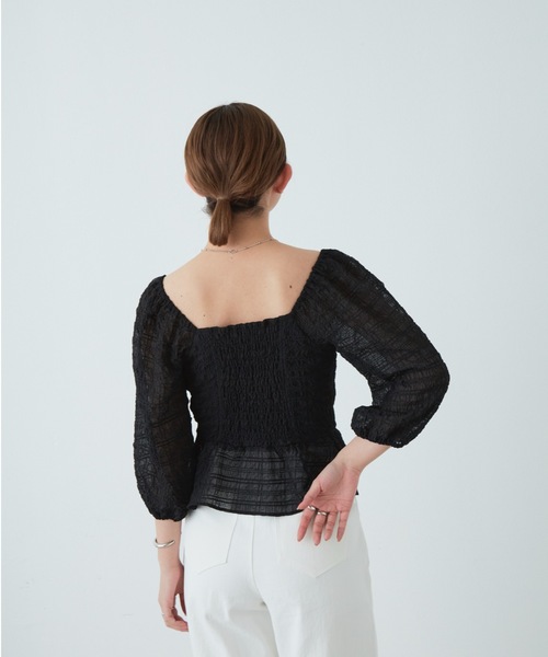 flowriri（フロウリリ）の「flowriri シアーチェックブラウス（シャツ/ブラウス・レディース・アイボリー/ブラック・FREE）」の22枚目の写真