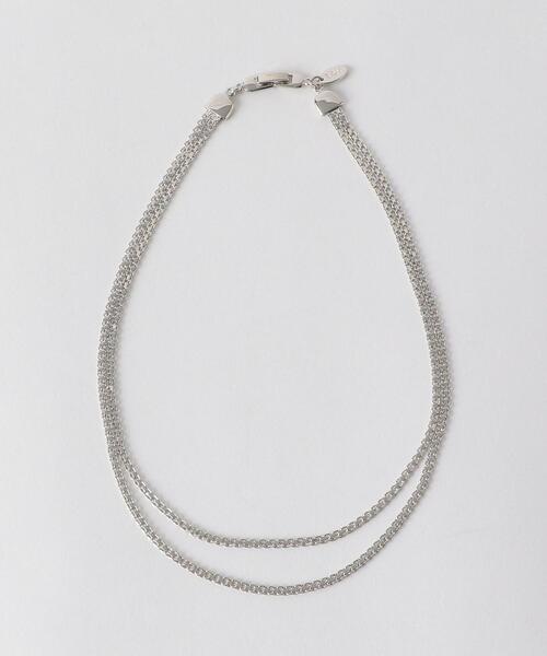 BEAUTY&YOUTH UNITED ARROWS（ビューティーアンドユースユナイテッドアローズ）の「BY メタルフラットチェーンダブルネックレス ◆（ネックレス・レディース・シルバー/ゴールド・FREE）」の2枚目の写真