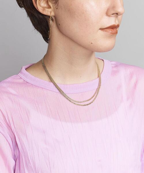BEAUTY&YOUTH UNITED ARROWS（ビューティーアンドユースユナイテッドアローズ）の「BY メタルフラットチェーンダブルネックレス ◆（ネックレス・レディース・シルバー/ゴールド・FREE）」の7枚目の写真