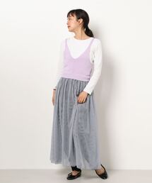 ROSE BUD | チュールドッキングニットキャミワンピース(ワンピース)