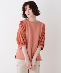 DRESKIP | 異素材使いボリューム袖Tシャツ(Tシャツ/カットソー)