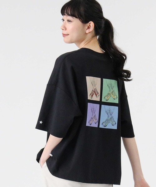 CONVERSE（コンバース）の「【CONVERSE】バックプリントＴシャツ（Tシャツ/カットソー・レディース・ホワイト/ブラック/ピンク・M/L）」の3枚目の写真
